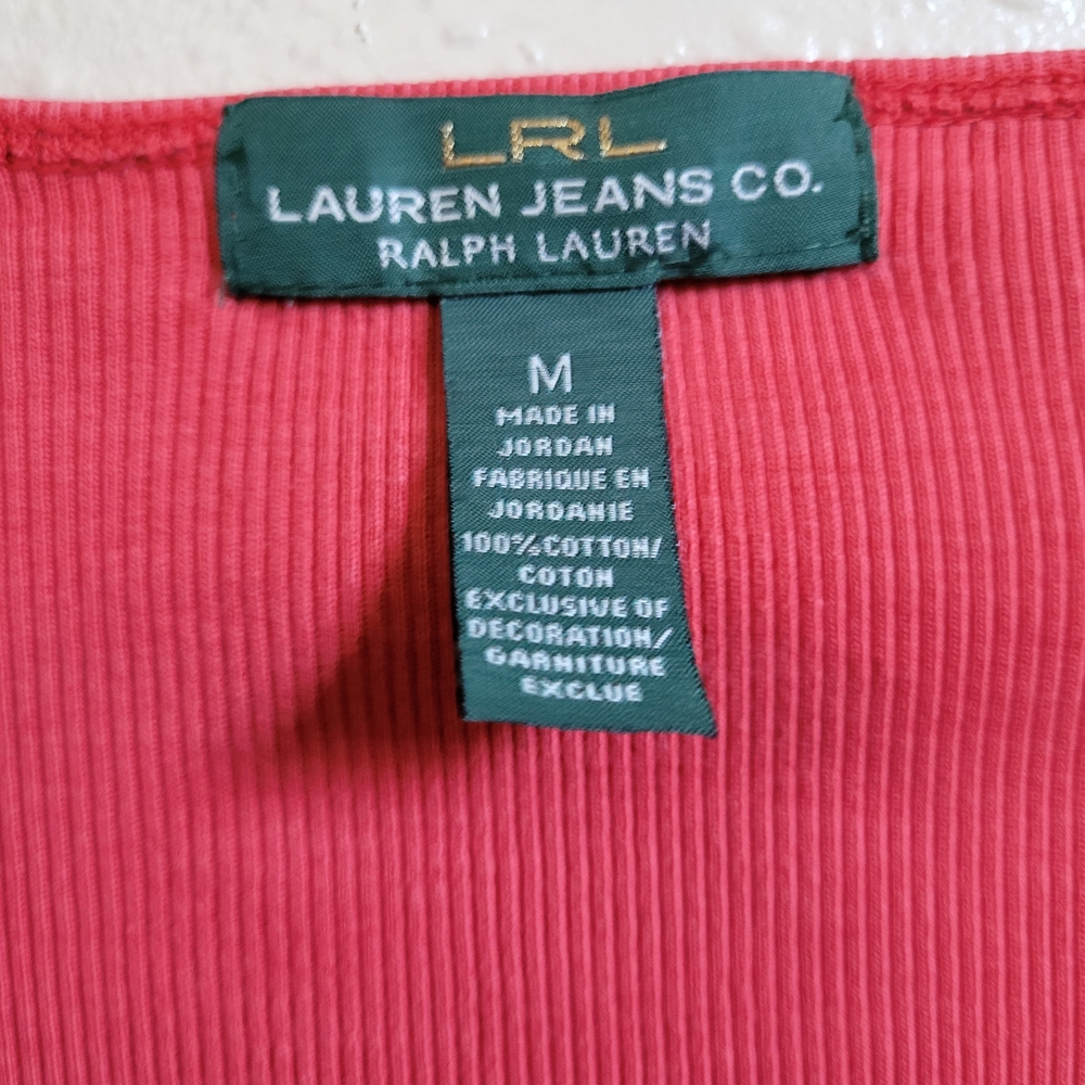 Lauren Ralph Lauren‎ Coral Long Sleeve Top with Button Details - Picture 5 of 14